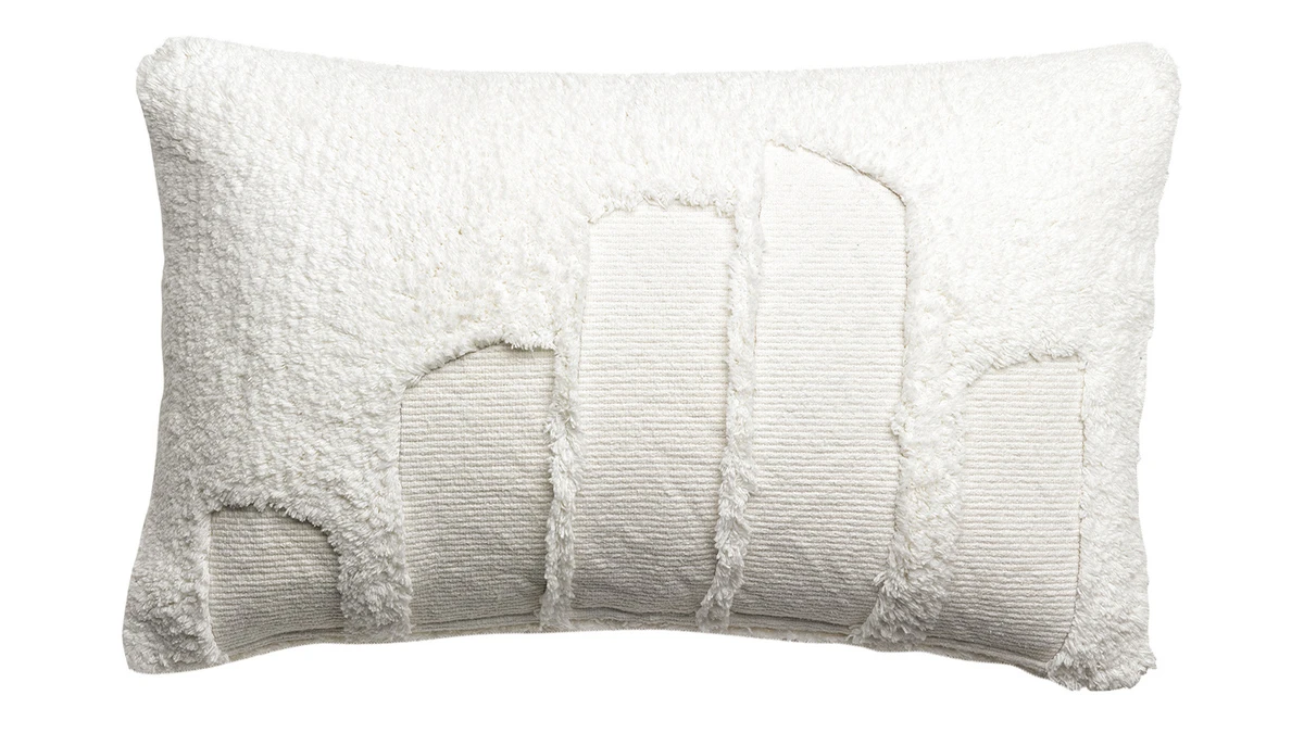 Coussin En Coton Texturé Ivoire 40 X 65 Cm SNOW 3 Coussin En Coton Texturé Ivoire 40 X 65 Cm SNOW