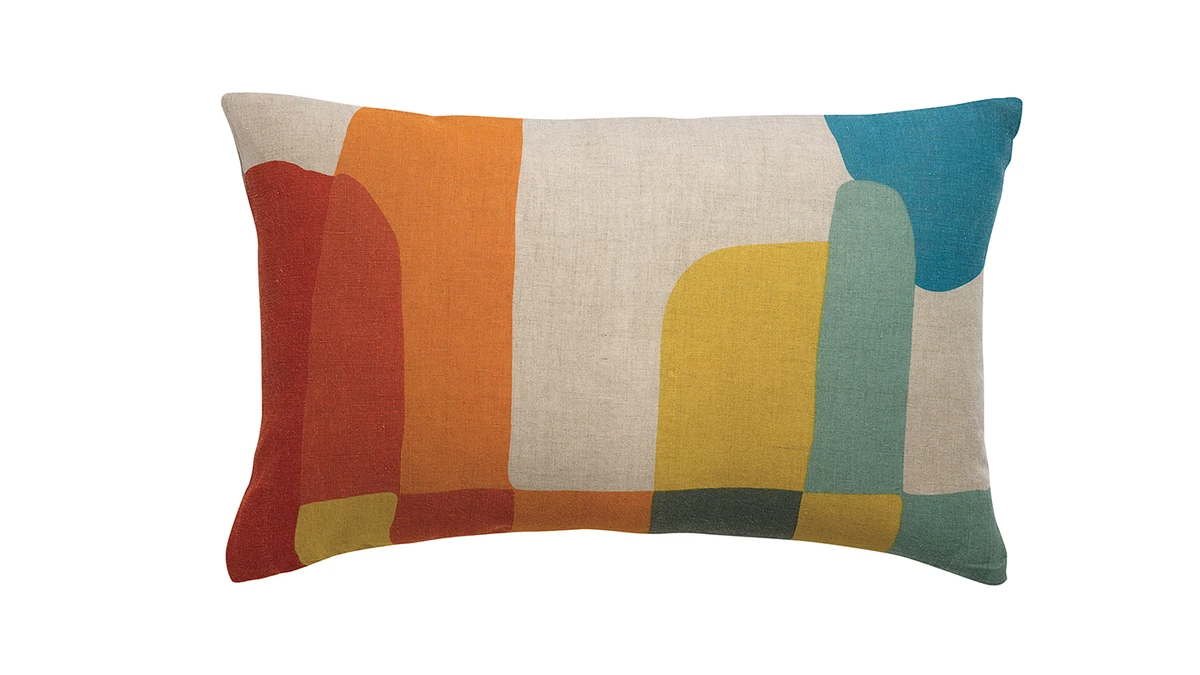 Coussin En Lin Motif Multicolore 40 X 65 Cm KANDI 3 Coussin En Lin Motif Multicolore 40 X 65 Cm KANDI