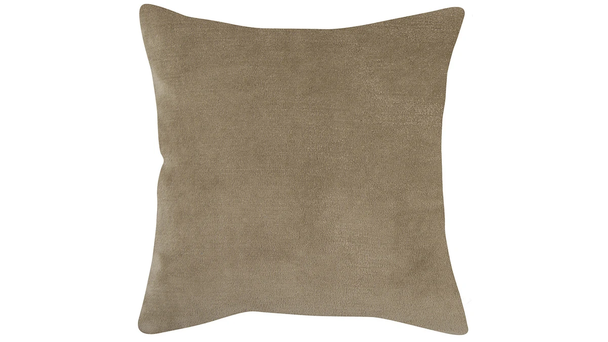 Coussin En Velours Beige 45 X 45 Cm VELUTO 3 Coussin En Velours Beige 45 X 45 Cm VELUTO