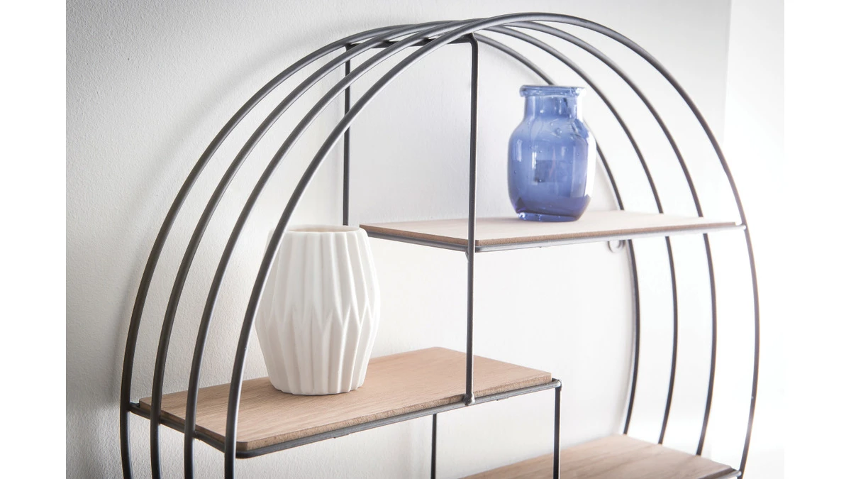 Etagère Murale Design Ronde Bois Et Métal ENSO 6 Etagère Murale Design Ronde Bois Et Métal ENSO – Image 4