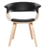 Fauteuil Scandinave Noir Et Bois Clair OKTAV