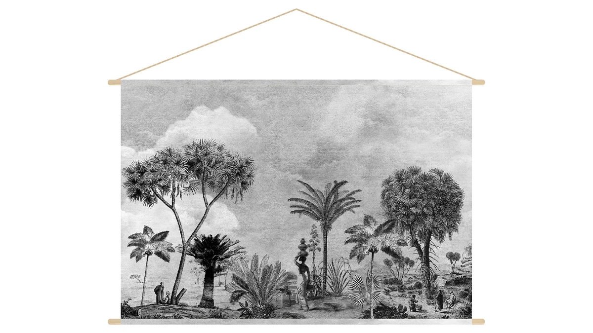 Kakemono Ethnique Noir Et Blanc L150 X L100 Cm BAMAKO 3 Kakemono Ethnique Noir Et Blanc L150 X L100 Cm BAMAKO