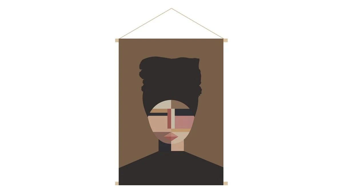 Kakemono Portait Femme L40 X H60 Cm TURBA 3 Kakemono Portait Femme L40 X H60 Cm TURBA