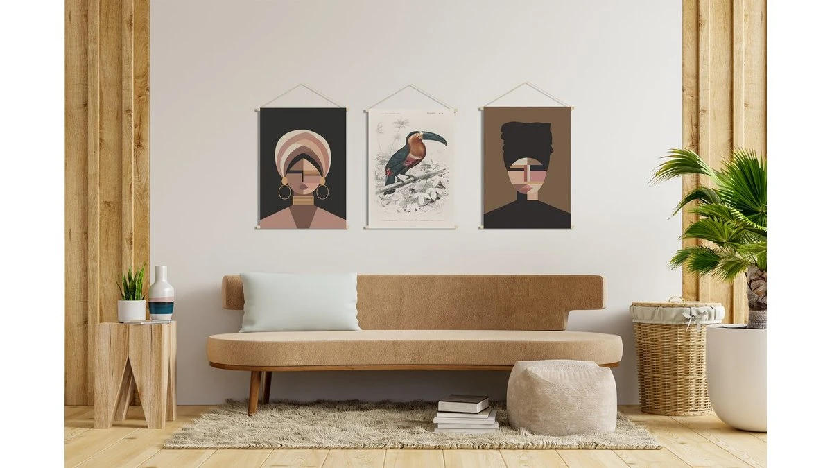 Kakemono Portait Femme L40 X H60 Cm TURBA 4 Kakemono Portait Femme L40 X H60 Cm TURBA – Image 2