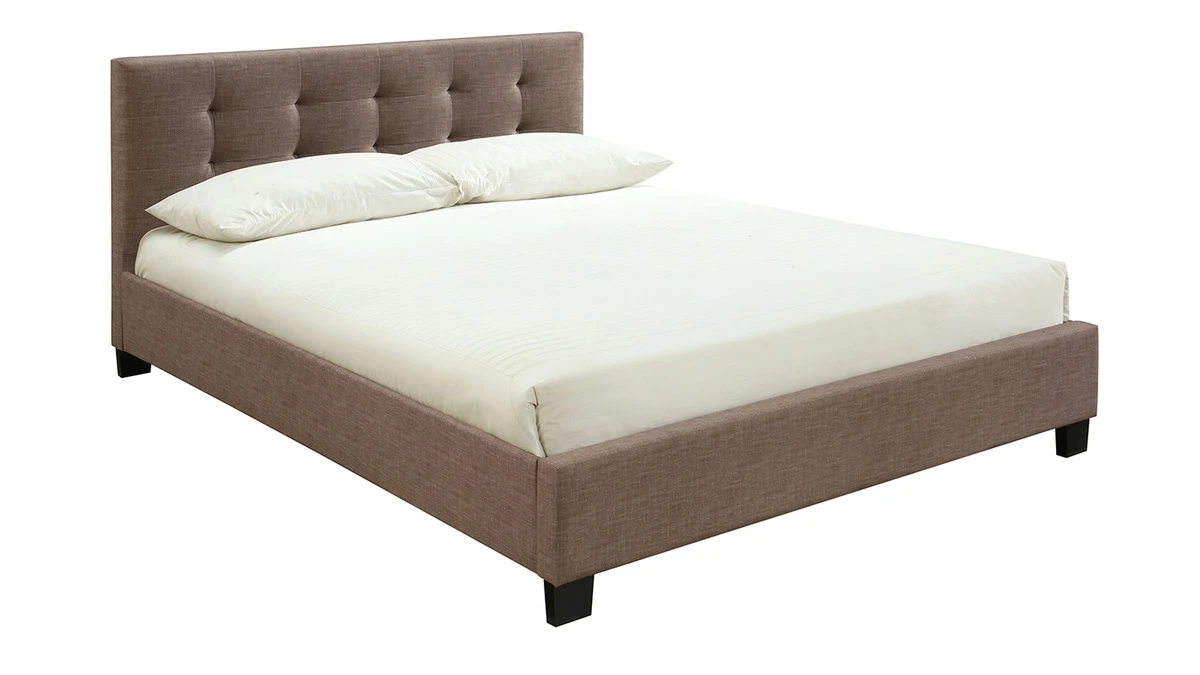 Lit 2 Places 160x200 Cm En Tissu Camel Capitonné MARQUISE 4 Lit 2 Places 160x200 Cm En Tissu Camel Capitonné MARQUISE – Image 2