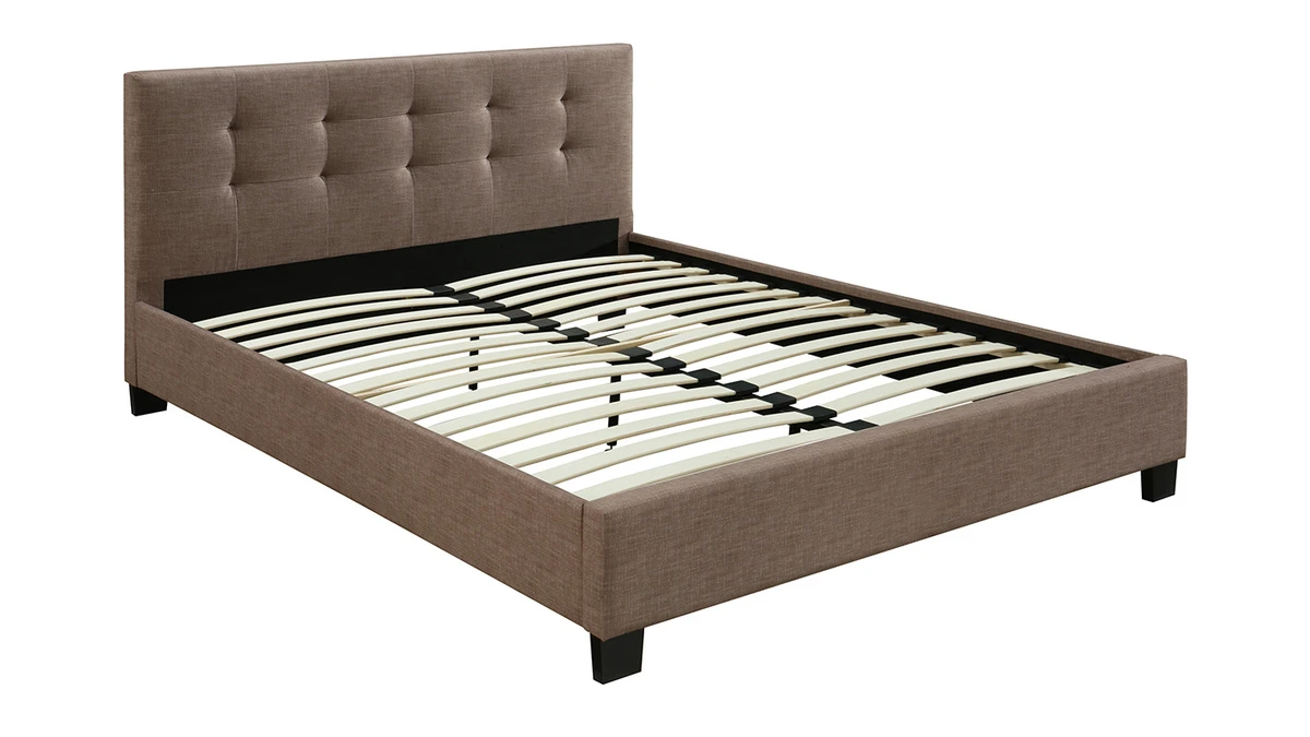 Lit 2 Places 160x200 Cm En Tissu Camel Capitonné MARQUISE 7 Lit 2 Places 160x200 Cm En Tissu Camel Capitonné MARQUISE – Image 5