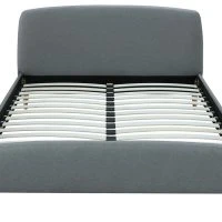 Lit 2 Places 160x200 Cm En Tissu Gris Foncé NIELS