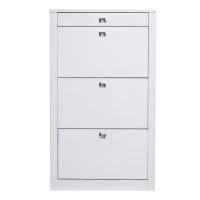 Meuble à Chaussures Design Blanc Laqué Brillant L70 Cm DEVA