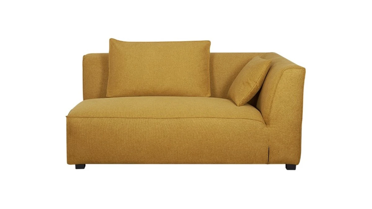 Module D'angle Droit Pour Canapé En Tissu Jaune Cumin PLURIEL 3 Module D'angle Droit Pour Canapé En Tissu Jaune Cumin PLURIEL