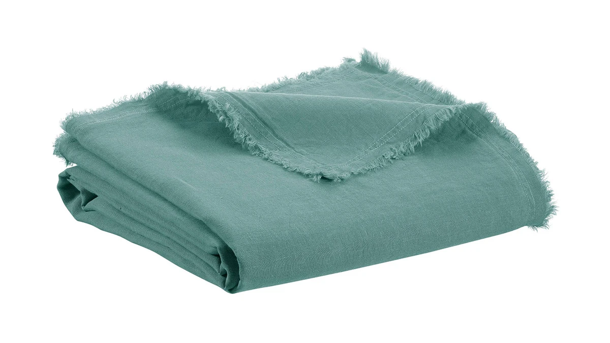 Plaid En Lin Bleu Glacier 130 X 180 Cm LINEN 3 Plaid En Lin Bleu Glacier 130 X 180 Cm LINEN