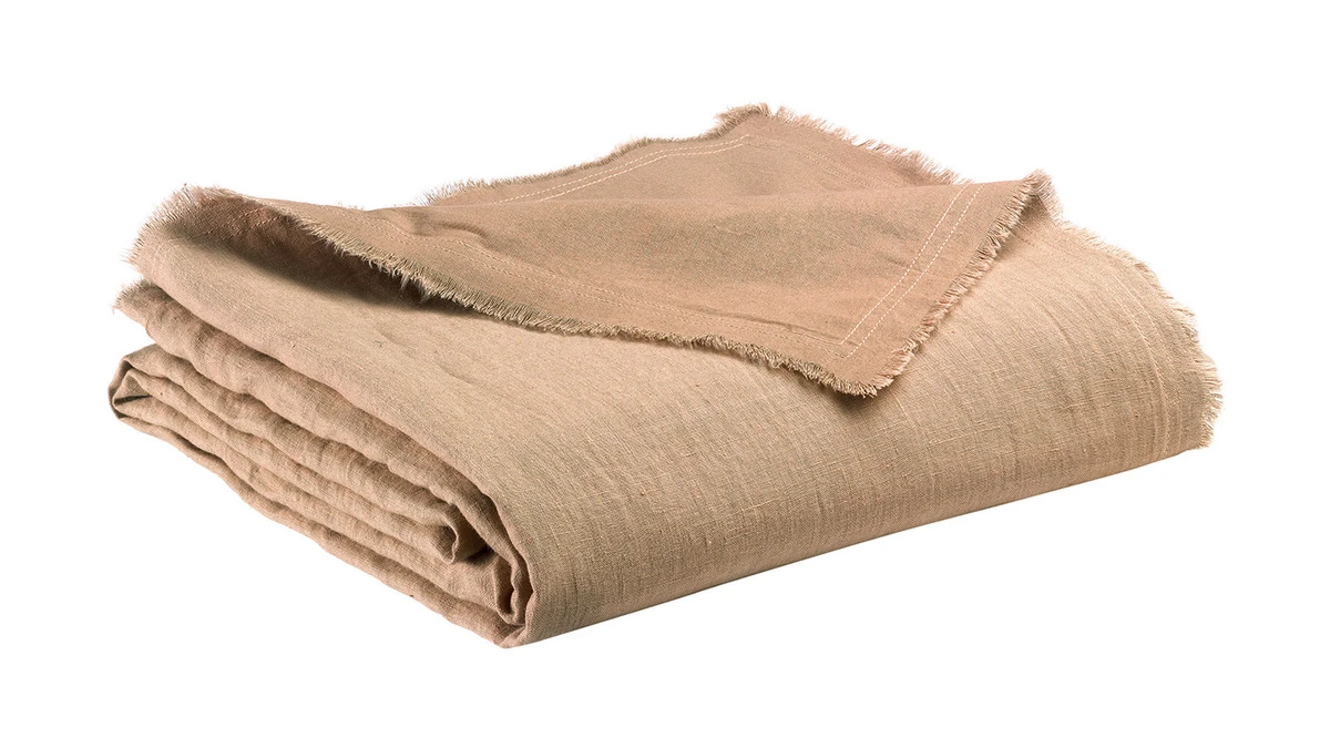 Plaid En Lin Sable 130 X 180 Cm LINEN 3 Plaid En Lin Sable 130 X 180 Cm LINEN