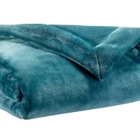 Plaid En Polyester Bleu Canard 150 X 200 Cm FERO