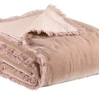 Plaid En Velours Rose 135 X 200 Cm PESCA
