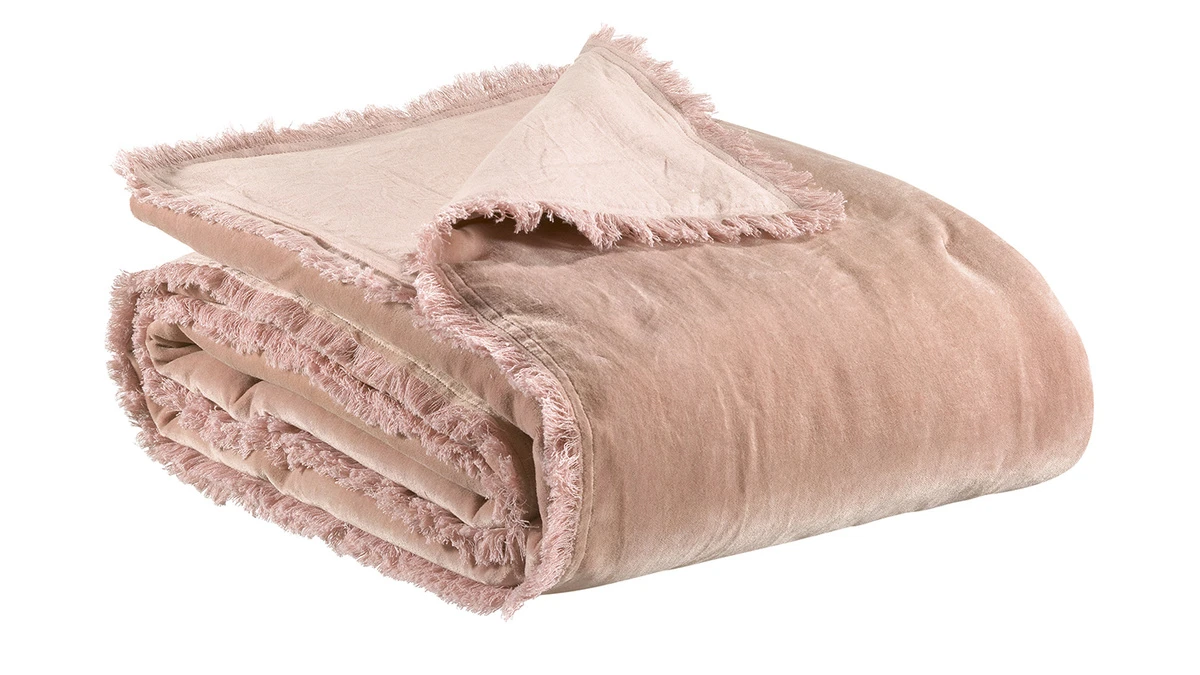Plaid En Velours Rose 135 X 200 Cm PESCA 3 Plaid En Velours Rose 135 X 200 Cm PESCA