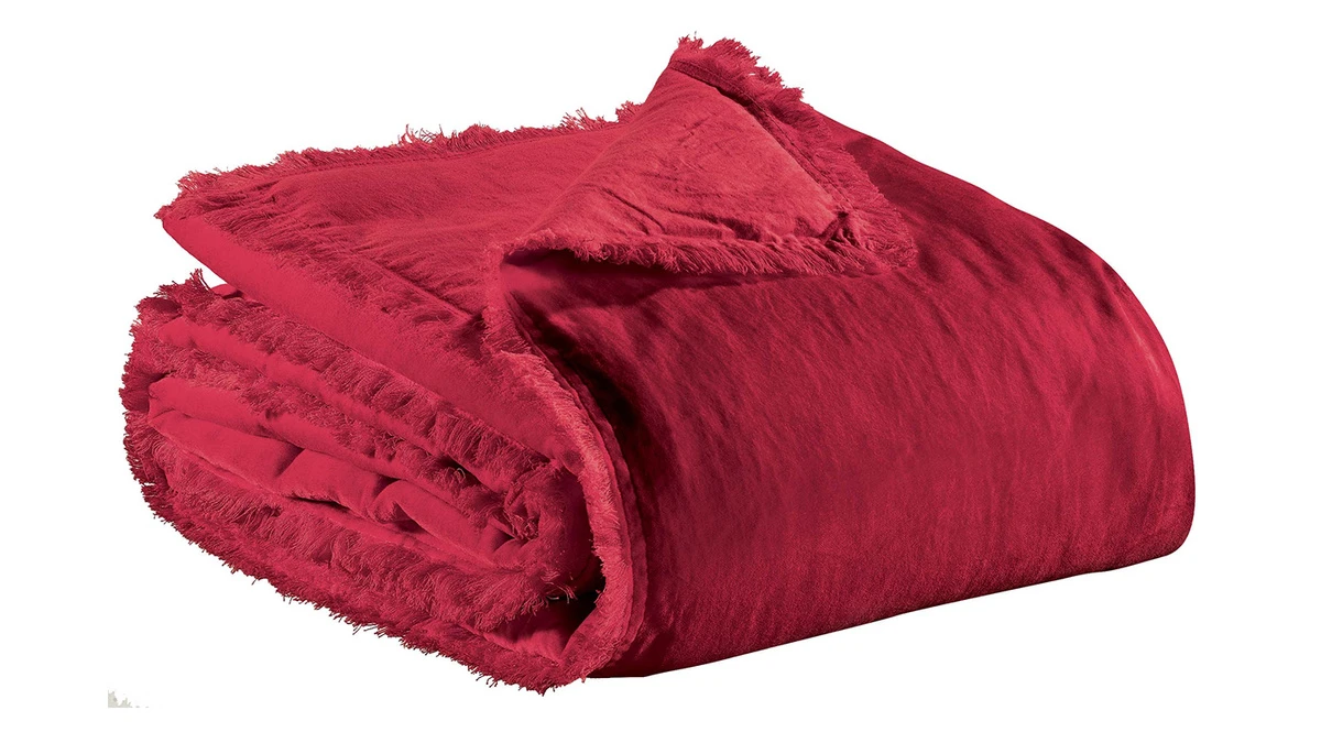 Plaid En Velours Rouge 135 X 200 Cm PESCA 3 Plaid En Velours Rouge 135 X 200 Cm PESCA