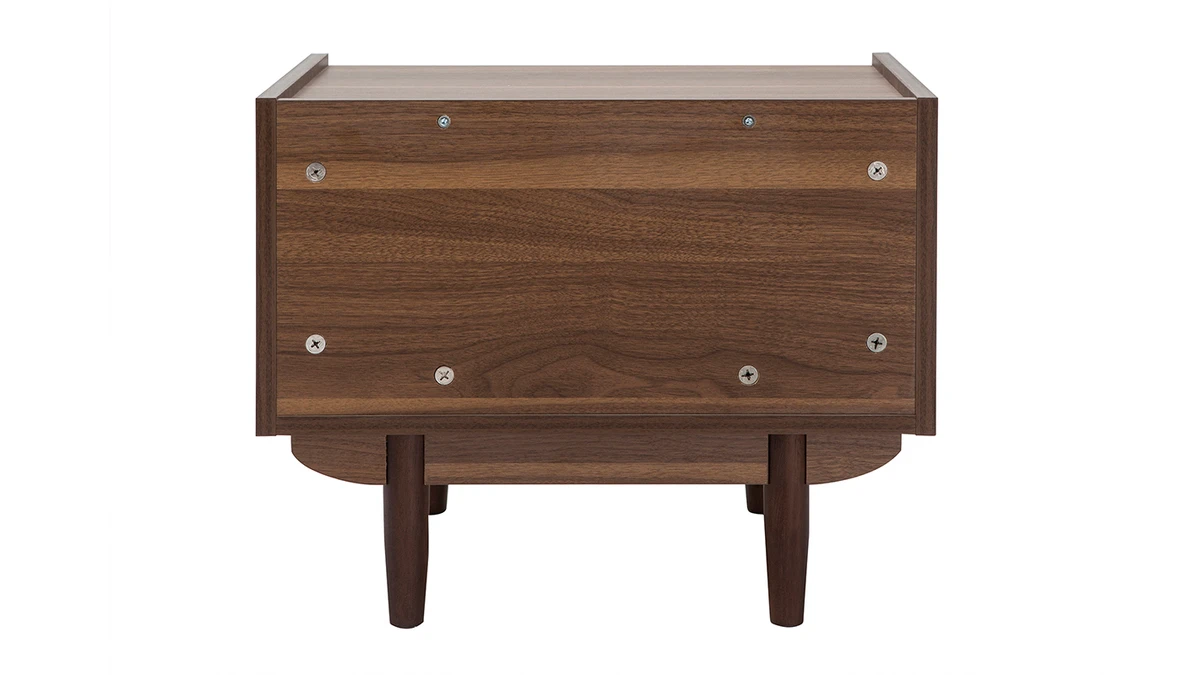 Table De Chevet Avec Tiroir En Finition Bois Foncé Noyer SANAA 7 Table De Chevet Avec Tiroir En Finition Bois Foncé Noyer SANAA – Image 5