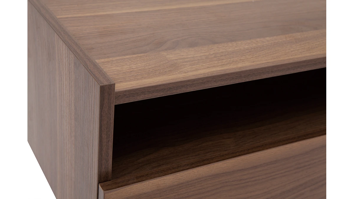 Table De Chevet Avec Tiroir En Finition Bois Foncé Noyer SANAA 8 Table De Chevet Avec Tiroir En Finition Bois Foncé Noyer SANAA – Image 6