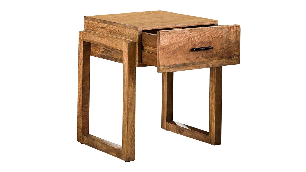 Table De Chevet Avec Tiroir En Manguier Massif DALE 4 Table De Chevet Avec Tiroir En Manguier Massif DALE – Image 2