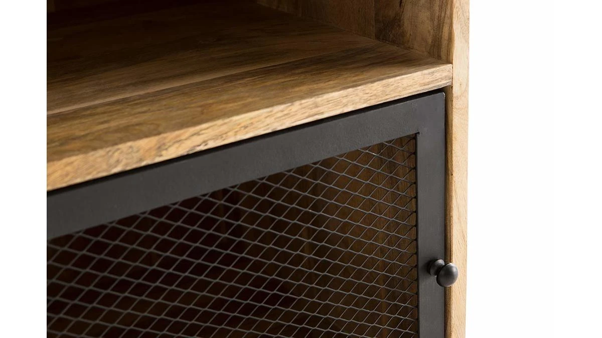 Table De Chevet Manguier Massif Et Métal Perforé RACK 7 Table De Chevet Manguier Massif Et Métal Perforé RACK – Image 5