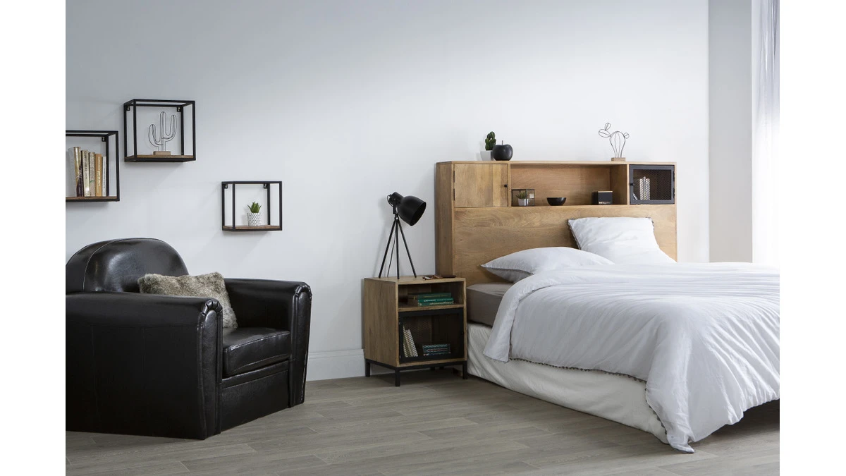 Table De Chevet Manguier Massif Et Métal Perforé RACK 8 Table De Chevet Manguier Massif Et Métal Perforé RACK – Image 6