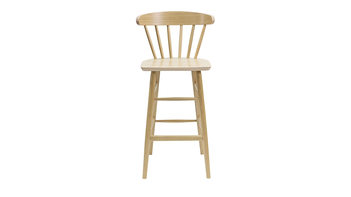 Tabouret De Bar à Barreaux Bois Chêne H65 Cm DARIA 3 Tabouret De Bar à Barreaux Bois Chêne H65 Cm DARIA