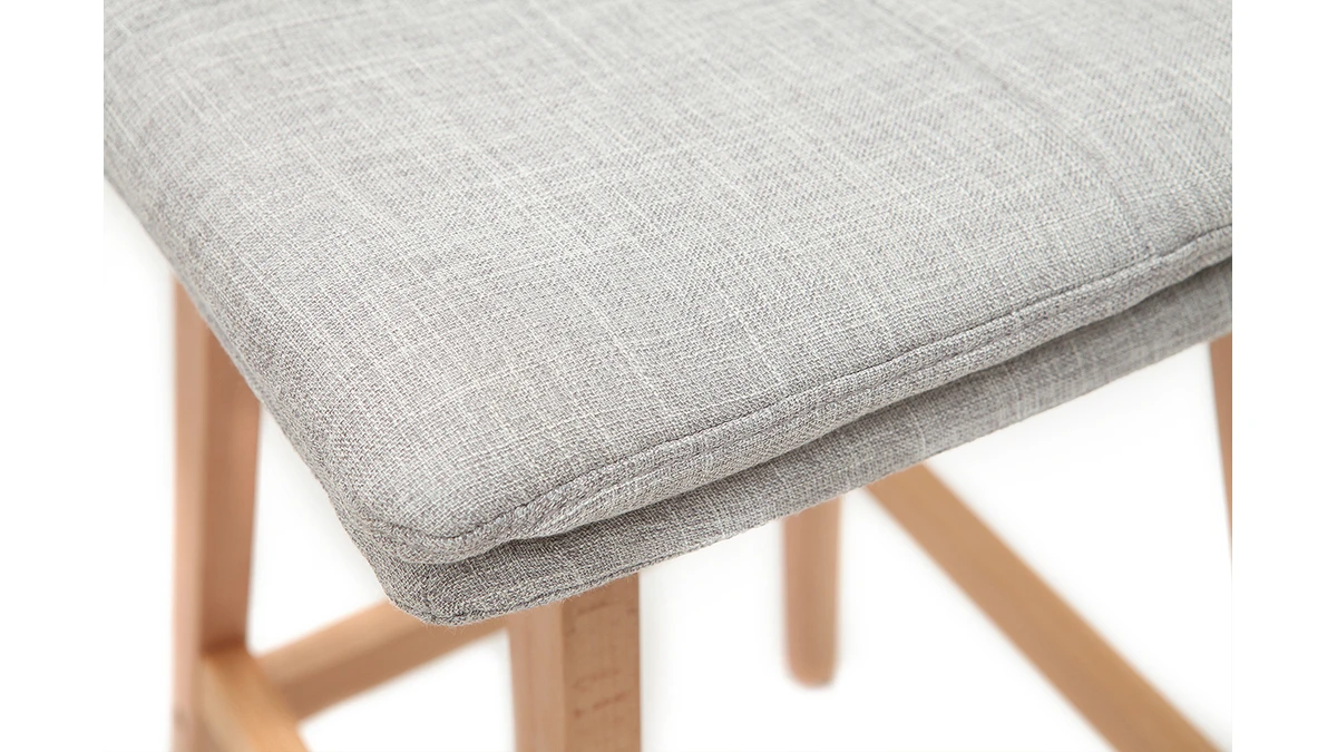 Tabouret De Bar Bois Et Gris Perle 65 Cm (lot De 2) JOAN 9 Tabouret De Bar Bois Et Gris Perle 65 Cm (lot De 2) JOAN – Image 7