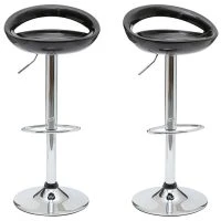 Tabouret De Bar / Cuisine Noir Moderne COMET (lot De 2)
