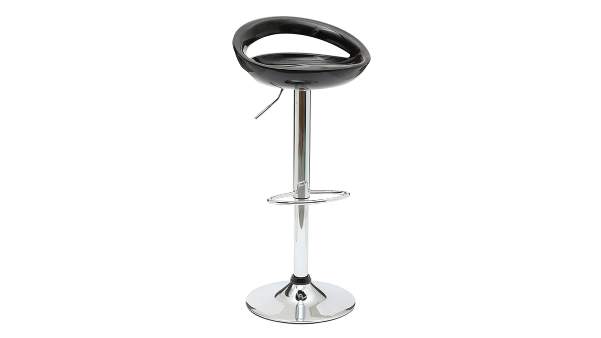 Tabouret De Bar / Cuisine Noir Moderne COMET (lot De 2) 5 Tabouret De Bar / Cuisine Noir Moderne COMET (lot De 2) – Image 3