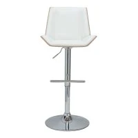 Tabouret De Bar Design Blanc Et Bois Clair MELKIOR