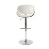 Tabouret De Bar Design Blanc Et Bois Foncé WALNUT
