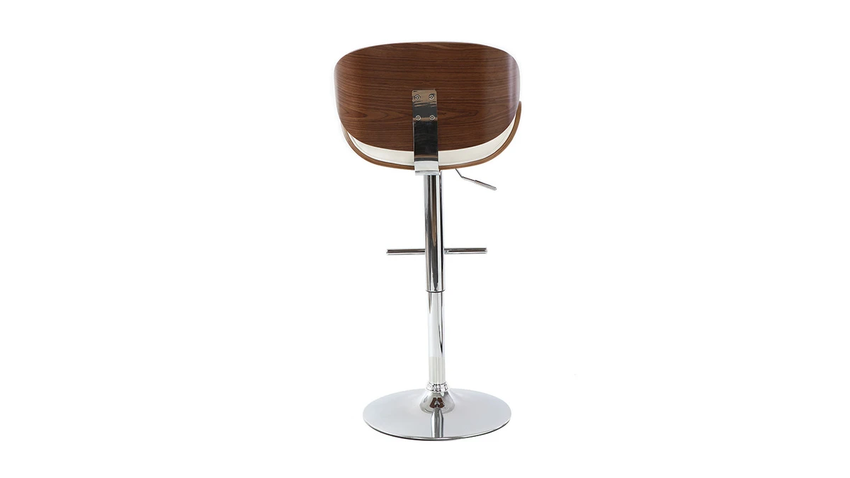 Tabouret De Bar Design Blanc Et Bois Foncé WALNUT 6 Tabouret De Bar Design Blanc Et Bois Foncé WALNUT – Image 4