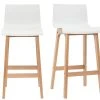 Tabouret De Bar Design Bois Et Blanc 75 Cm (lot De 2) NEW SURF