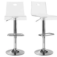 Tabouret De Bar Design En Plexiglas Transparent (lot De 2) SATURNE