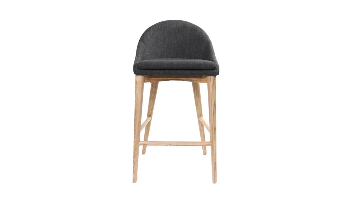 Tabouret De Bar Design En Tissu Gris Anthracite Et Bois Clair 65 Cm DALIA 3 Tabouret De Bar Design En Tissu Gris Anthracite Et Bois Clair 65 Cm DALIA