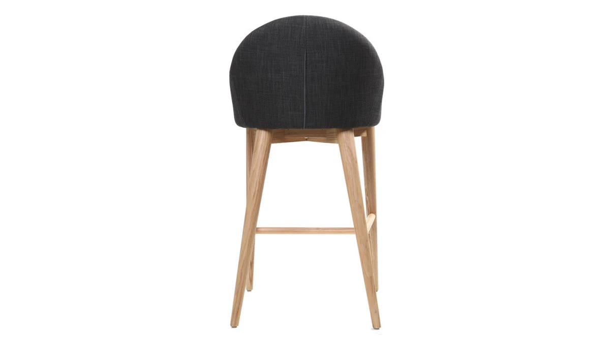 Tabouret De Bar Design En Tissu Gris Anthracite Et Bois Clair 65 Cm DALIA 6 Tabouret De Bar Design En Tissu Gris Anthracite Et Bois Clair 65 Cm DALIA – Image 4