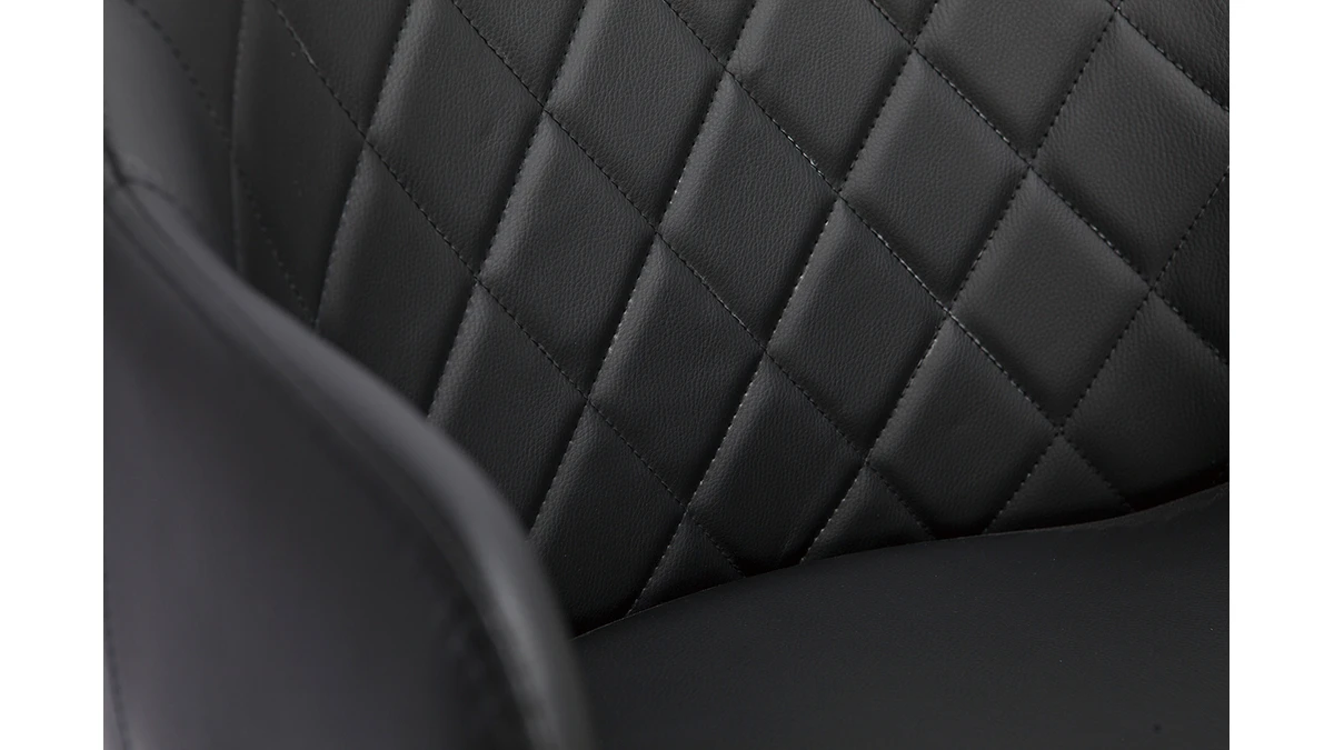 Tabouret De Bar Design Noir Et Bois Foncé H65 Cm LUCIEN 7 Tabouret De Bar Design Noir Et Bois Foncé H65 Cm LUCIEN – Image 5