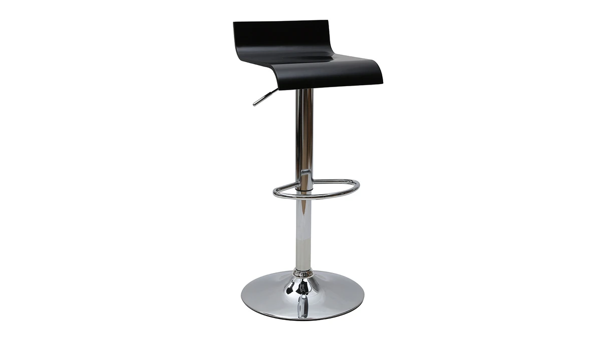 Tabouret De Bar Design Noir SURF 4 Tabouret De Bar Design Noir SURF – Image 2