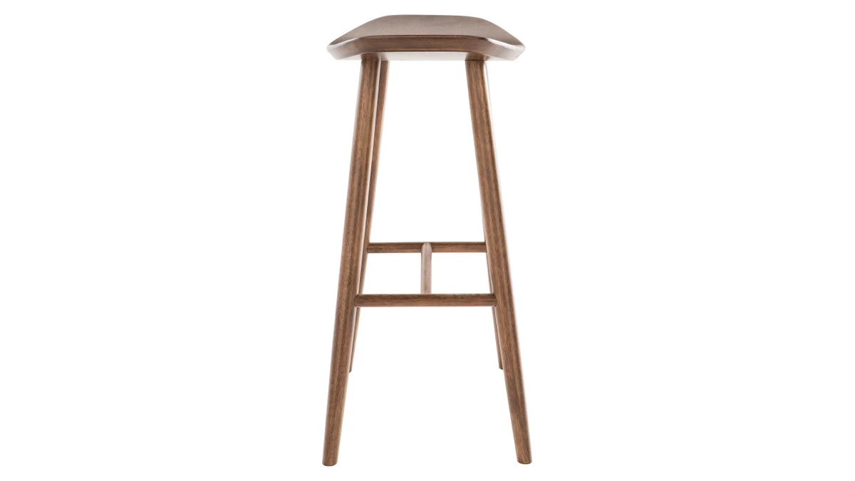 Tabouret De Bar Design Noyer H72 Cm DEMORY 5 Tabouret De Bar Design Noyer H72 Cm DEMORY – Image 3