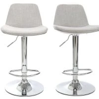 Tabouret De Bar Design Tissu Gris Clair Lot De 2 ZACK