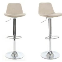 Tabouret De Bar Design Tissu Naturel Lot De 2 ZACK