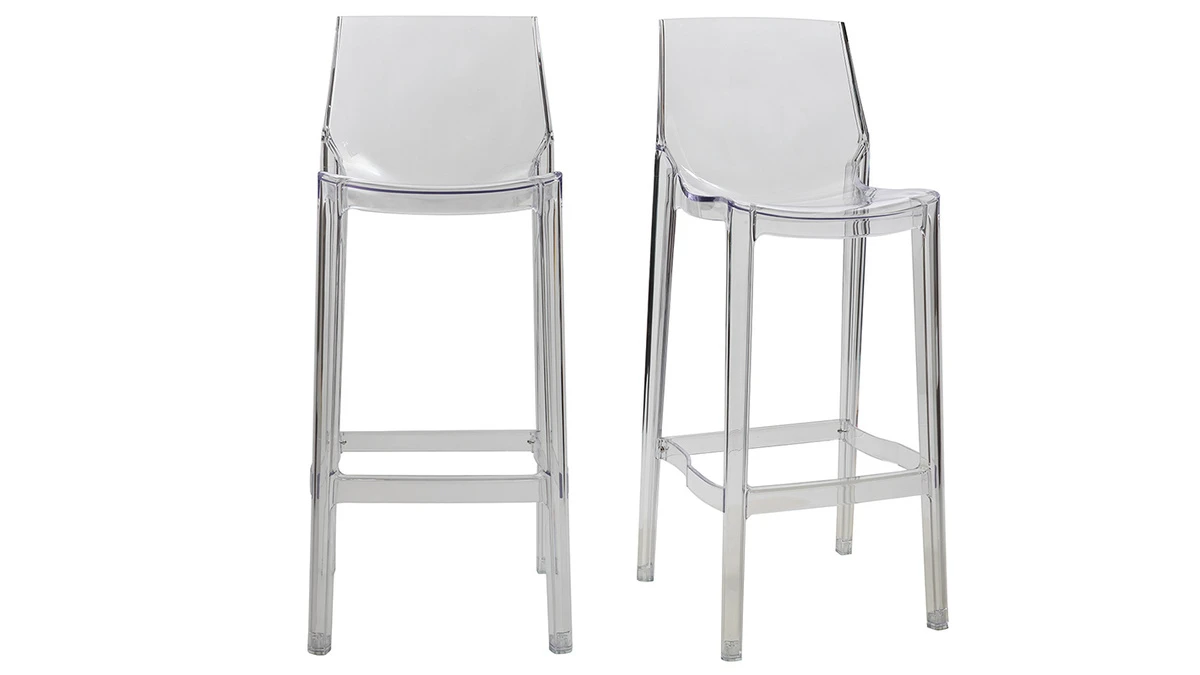 Tabouret De Bar Design Transparent Lot De 2 YLAK 3 Tabouret De Bar Design Transparent Lot De 2 YLAK