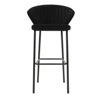 Tabouret De Bar Design Velours Noir H78 Cm DALLY - Miliboo & Stéphane Plaza
