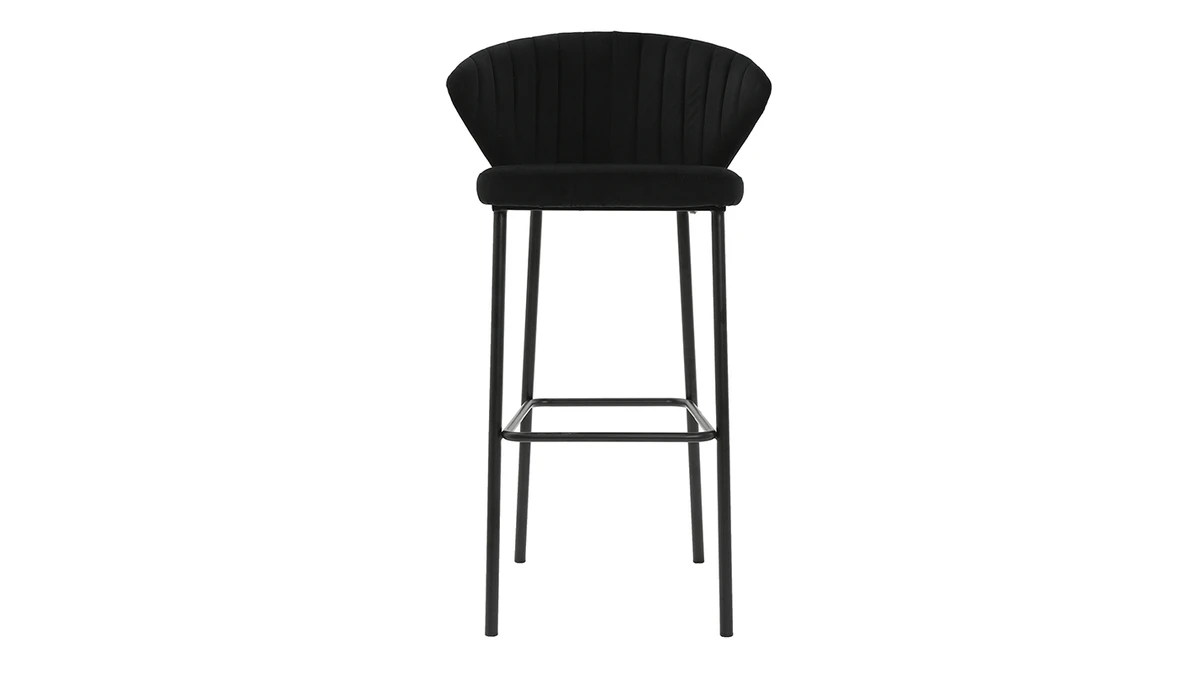 Tabouret De Bar Design Velours Noir H78 Cm DALLY - Miliboo & Stéphane Plaza 3 Tabouret De Bar Design Velours Noir H78 Cm DALLY - Miliboo & Stéphane Plaza