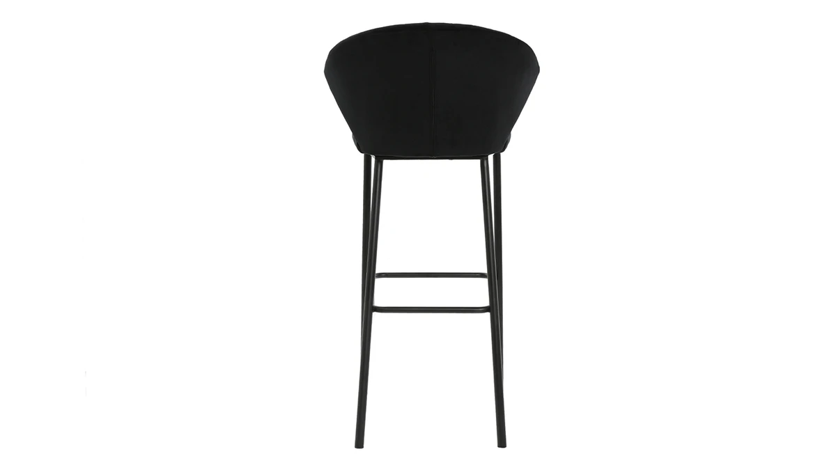 Tabouret De Bar Design Velours Noir H78 Cm DALLY - Miliboo & Stéphane Plaza 6 Tabouret De Bar Design Velours Noir H78 Cm DALLY - Miliboo & Stéphane Plaza – Image 4