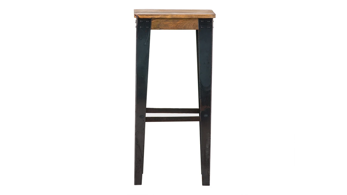 Tabouret De Bar Industriel Acier Et Manguier Massif H75 Cm MADISON 3 Tabouret De Bar Industriel Acier Et Manguier Massif H75 Cm MADISON