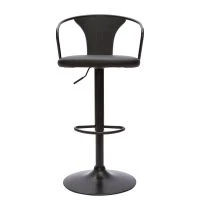 Tabouret De Bar Industriel Réglable Noir BECKETT