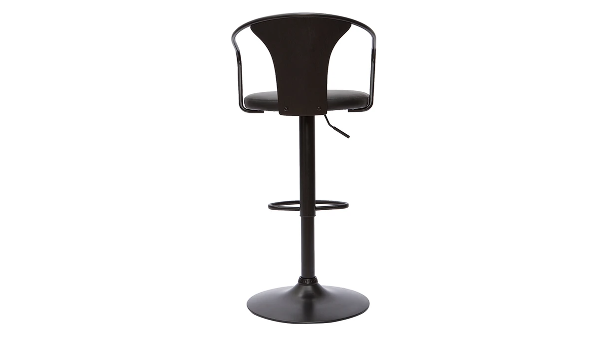 Tabouret De Bar Industriel Réglable Noir BECKETT 6 Tabouret De Bar Industriel Réglable Noir BECKETT – Image 4
