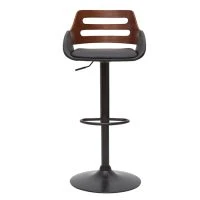 Tabouret De Bar Relevable Design Noir Et Noyer PERNIK