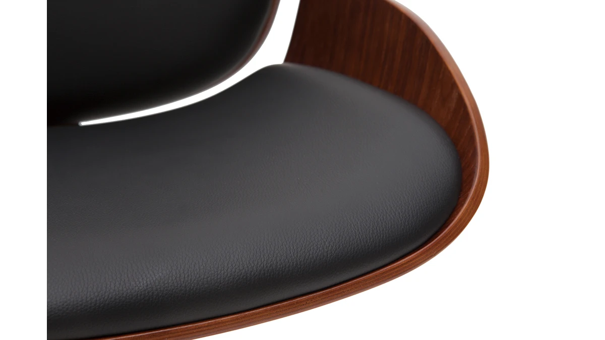 Tabouret De Bar Relevable Noir Et Bois Foncé VESPER 9 Tabouret De Bar Relevable Noir Et Bois Foncé VESPER – Image 7