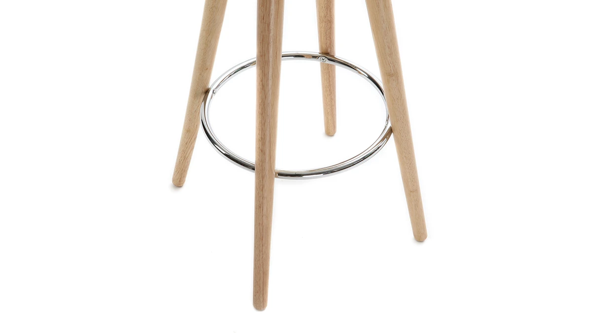 Tabouret De Bar Scandinave Blanc Et Bois Clair 65 Cm NORDECO 6 Tabouret De Bar Scandinave Blanc Et Bois Clair 65 Cm NORDECO – Image 4